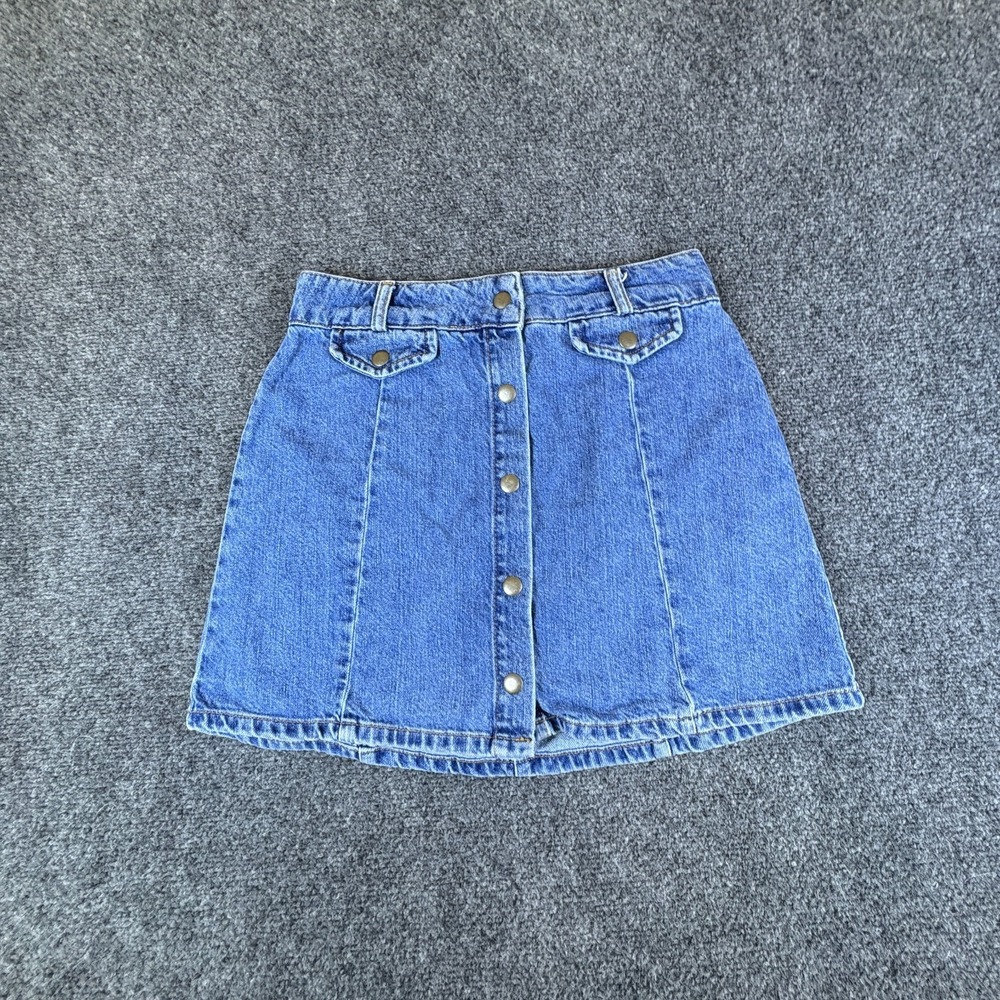 BDG Urban Outfitters Jean Skirt Womens 26x15 Blue Denim Classic Button Front